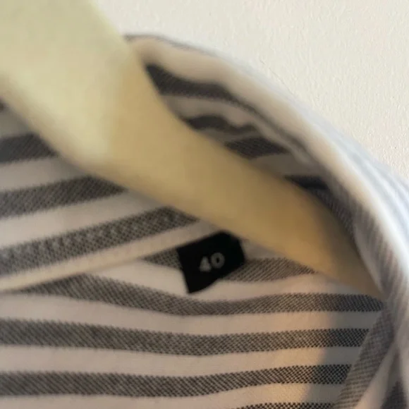 AMI Paris Grey Strip Shirt size 40 - Picture 4 of 7
